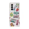 For Samsung Galaxy Z Fold 4 3 Case Cute Fashion Labels Painted Bracelet Transparent Shockproof Hard Back Cover For Z Fold4 Fold3