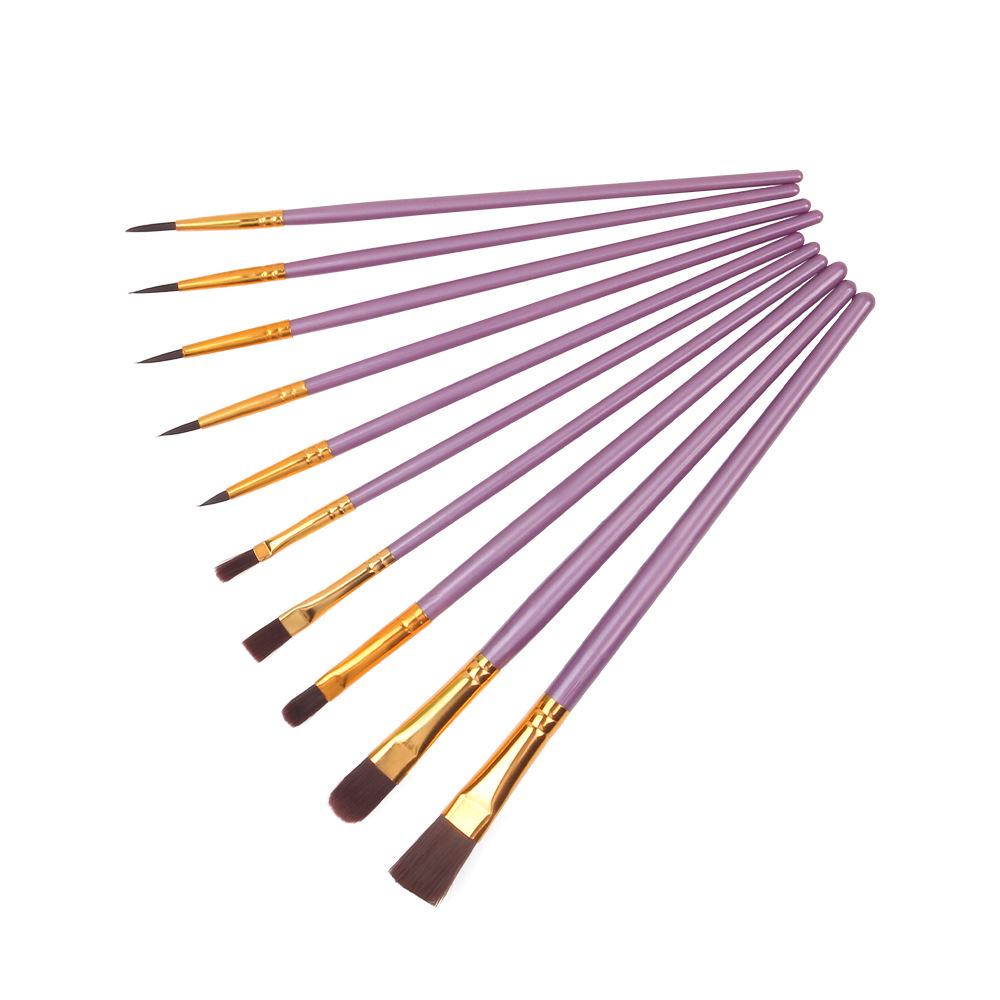

Pearlescent Blue 10-Piece Nylon Paint Brush Set for Watercolor, Gouache, and Acrylic Painting 10-piece Set