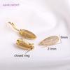 Trendy 18K Gold Plated Pearl Clasps For Necklace Making Accessory,Brass Inlaid Zircon Leaf Pearl Clasps DIY Jewelry Findings