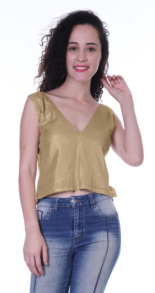Moomaya Womens Sequin Sleeveless Party Crop Top Glitter V Neck Sparkle Club
