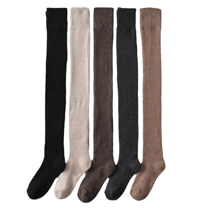 Zosilnené froté podkolienky Detské zimné teplé a proti chladu chrániče kolien Stehenné ponožky Jednofarebné Japonské JK pančuchy Dámske ponožky Dlhé