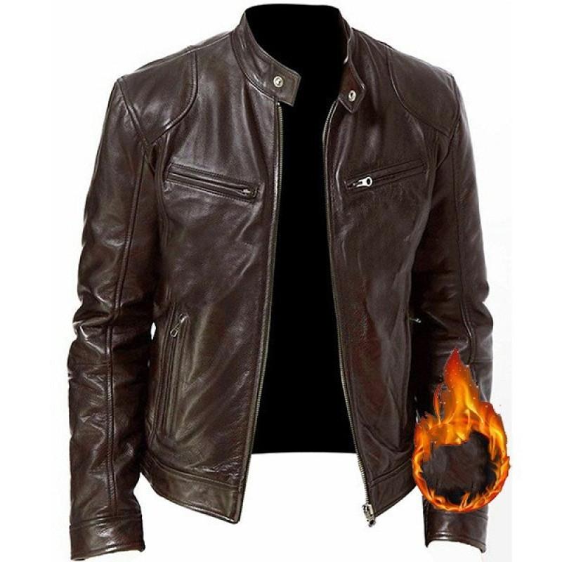 

Мужская повседневная деловая куртка Повседневная куртка из искусственной кожи Мотоциклетные байкерские пальто XS