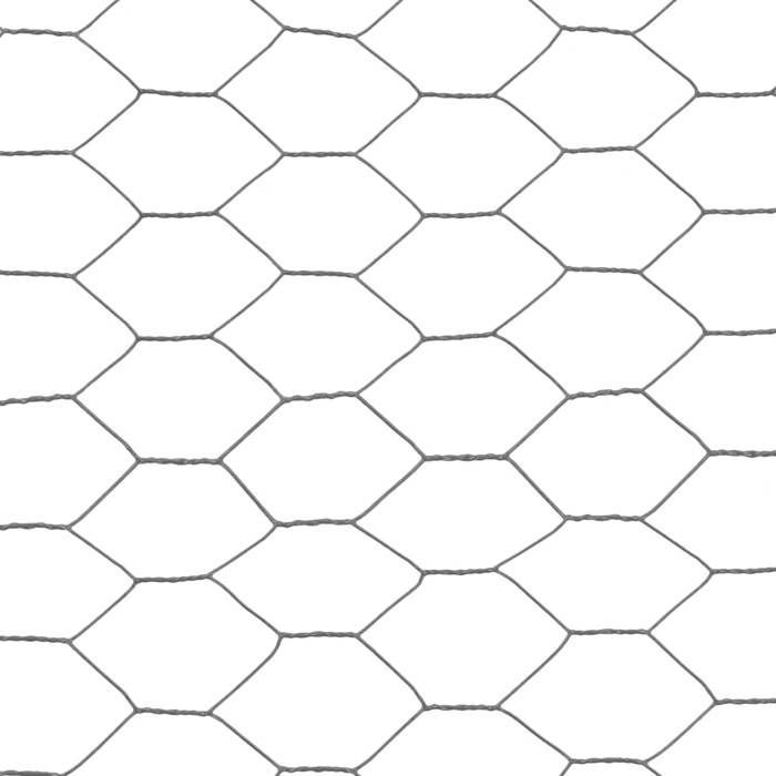 VidaXL Grillage Acier Revêtement PVC 25x0,5 m Hexagonal Gris Clôture de Jardin 143274