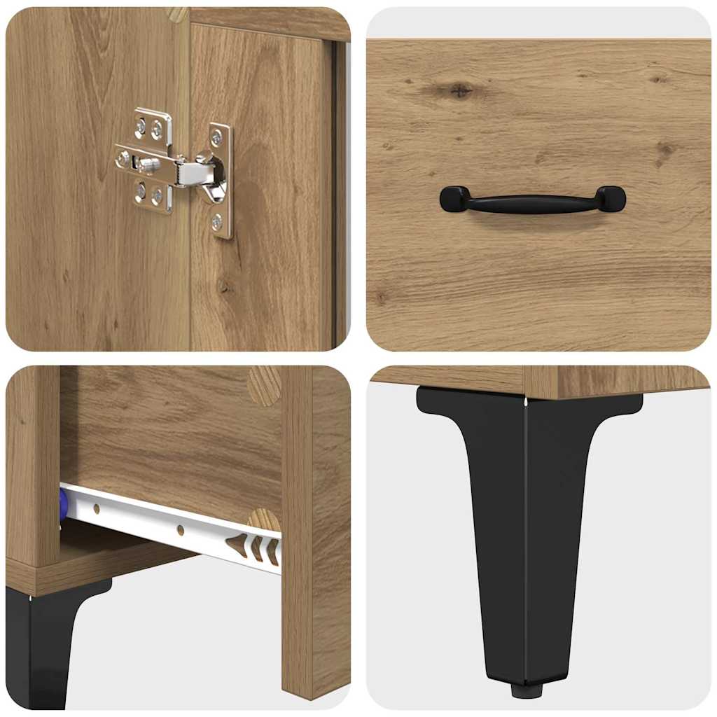 Highboard Artisan Oak 70 x 31 x 115 cm Composite Wood and Iron