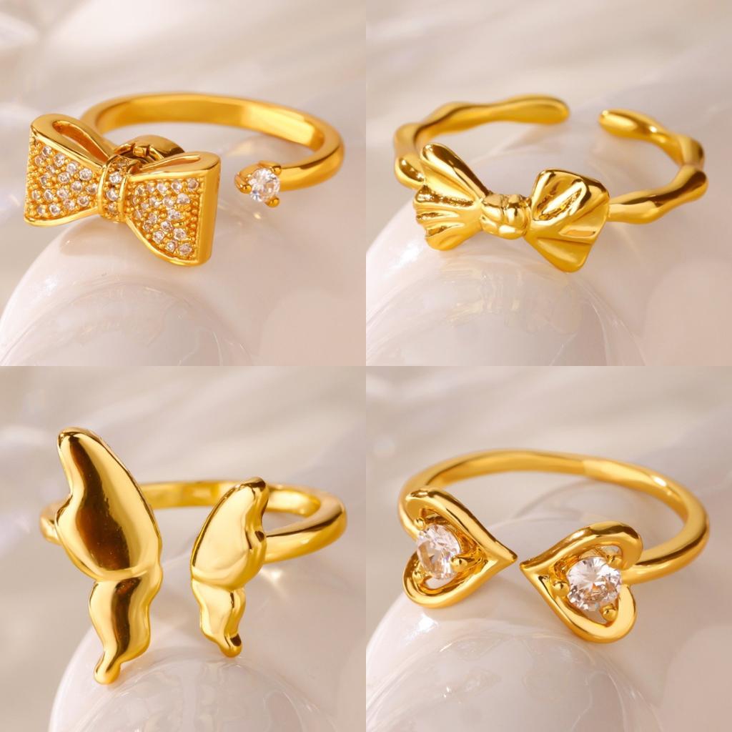 Light Luxury Niche Design Bow Open Ring, New Trendy Index Finger Ring, High-end Element Ring Ring, Ring Woman