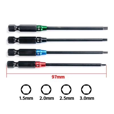 PYFORE Metric Allen Wrench Hex Screwdriver Bit Set: 1.5/2.0/2.5/3.0mm for RC Models