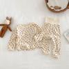 Baby Girls Floral Outfit Set Polka Dot Pajamas Spring Autumn Homewear Two Piece Clothing for 0-5 Years