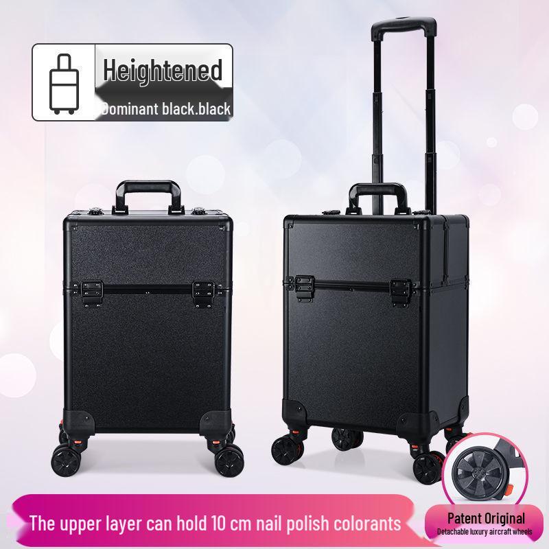 Portable Professional Makeup Case with Trolley, Lockable, Large Capacity for On-Site Beauty, Manicure, Microblading