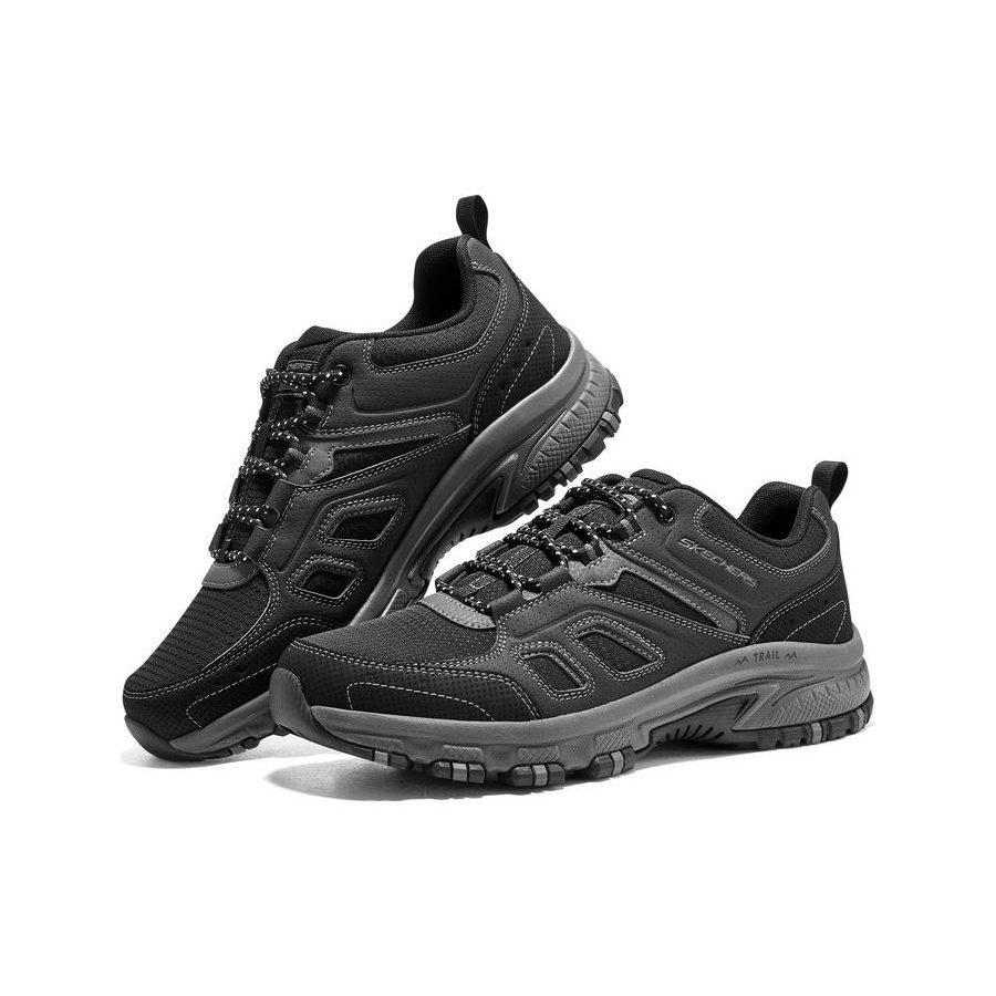 Skechers Hillcrest Cyan Mountain Cushioning Low top Outdoor Shoes Men's Black 237379-BKCC
