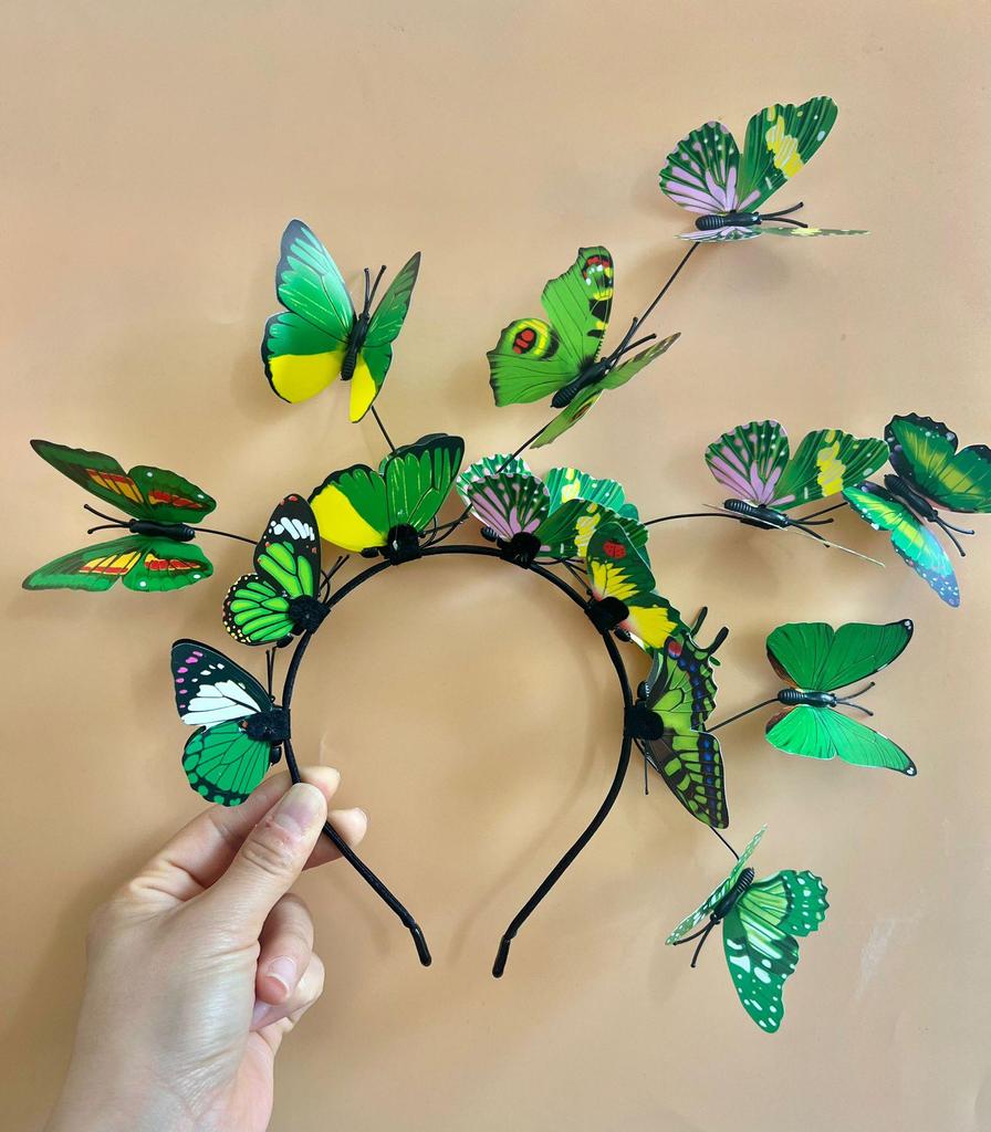 Elegant Korean-Style Bridal Floral Wreath Butterfly Headband