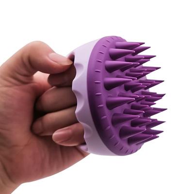 Tragbare Silikon-Shampoo-Bürste Handliche Runde Weiche Kopfhaut-Massage Haarbürste