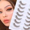 New Meiyi Multi-pair Chemical Fiber Lashes, 3D Curly Brown Lashes with Transparent Stems. Color False Eyelashes for Cross-border Sales.