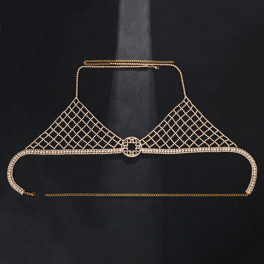 Sexy Lingerie for Woman 2022 Fashion Bodysuit Accessories Night Rhinestone Shiny Bling Birthday Party Bra Body Chain