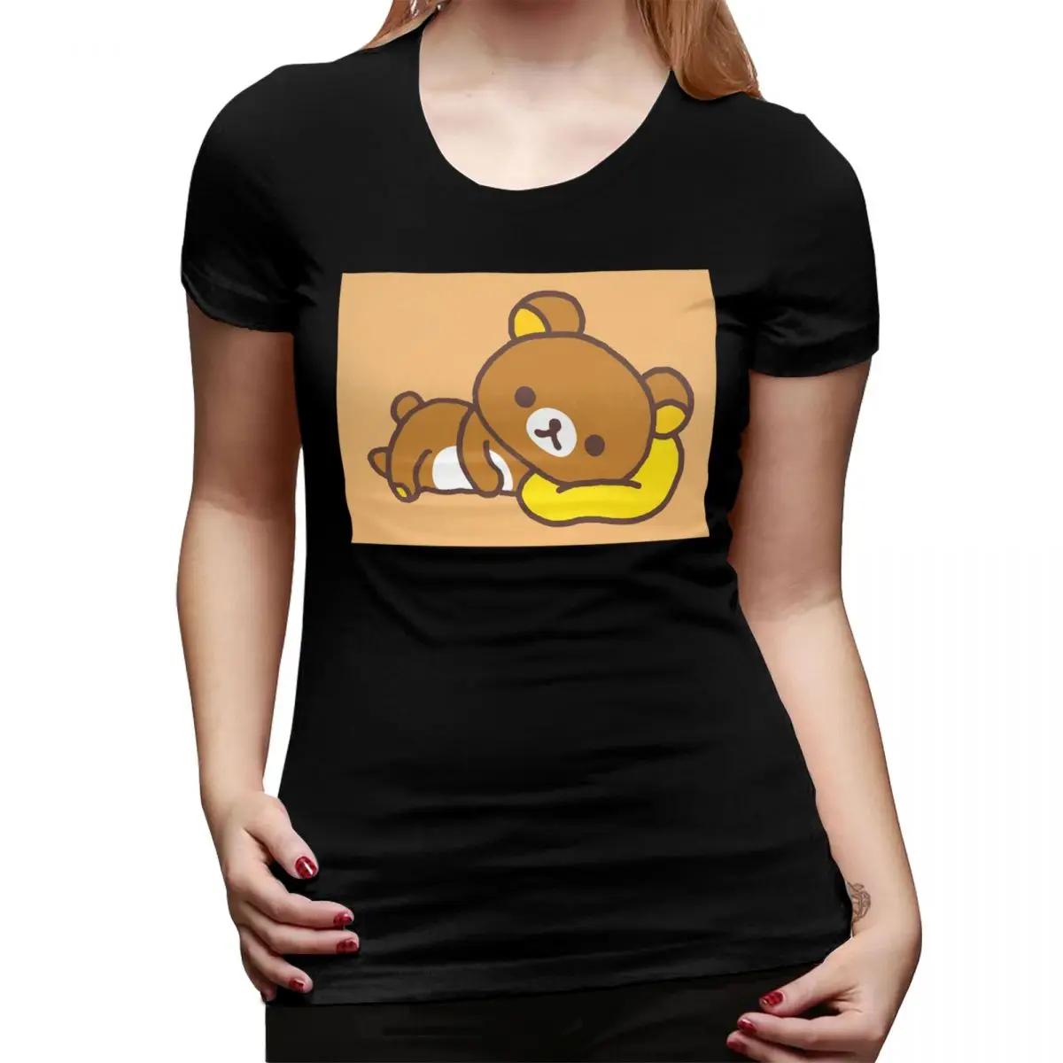 

Rilakkuma TShirt for Women Round Neck Streetwear T Shirts Womens Short Sleeve Summer Clothes Tops 4XL