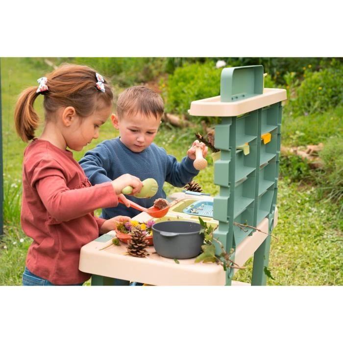 Smoby Life - Mud Kitchen - Jeu De Cuisine En Extérieur - 15 Accessoires - Anti-UV - Matière Recyclée - Dès 3 Ans