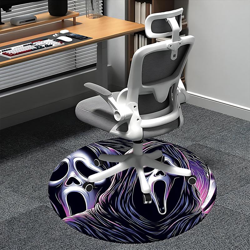 Scream Ghostface Stuhlmatte - Runder Teppich für Heimdekoration, Büro, Wohnzimmer, Schlafzimmer, Geschenkidee0490b