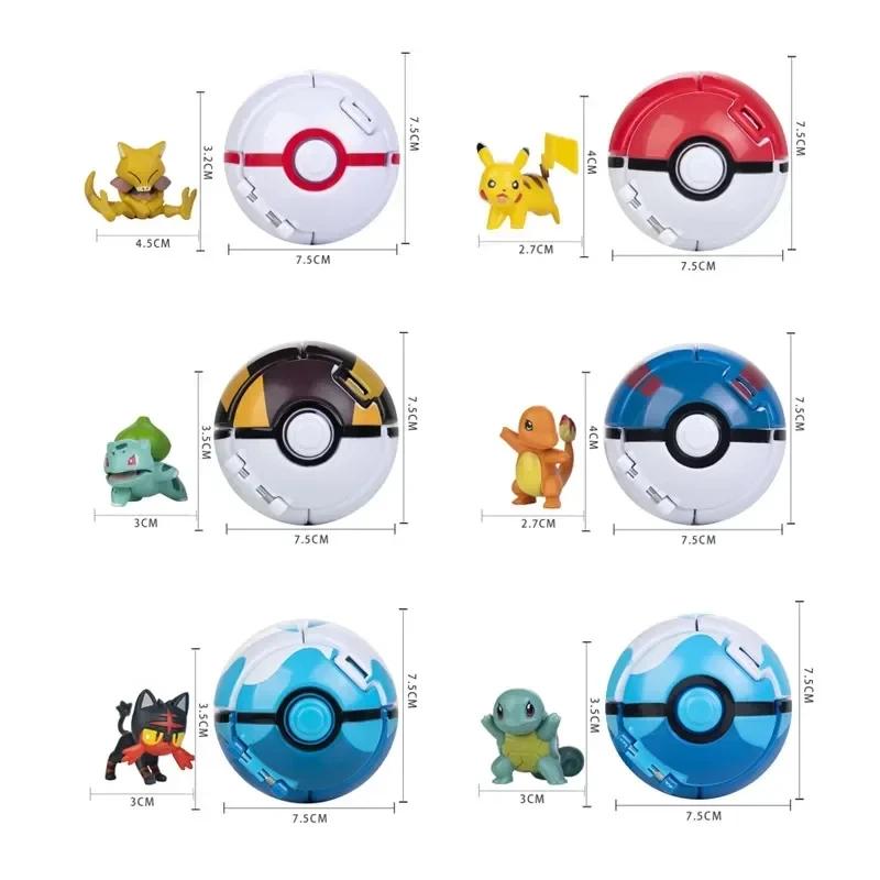 Pokemon Elfball Figur Pikachu Glurak Turtok Mewtu Pocket Monster Variante Pokeball Verformbare Spielzeuge Actionmodell Geschenk
