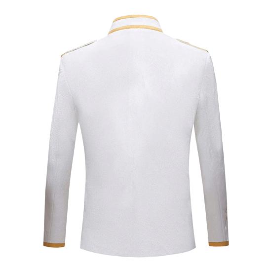 Halloweenský mužský kabát s elegantními výšivkami a tenkým nepravidelným spodkem vintage bunda pro výkon