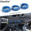 3x Blue Air Conditioner Switch Knob Cover Trim Ring For Jeep Wrangler JL JT 18+