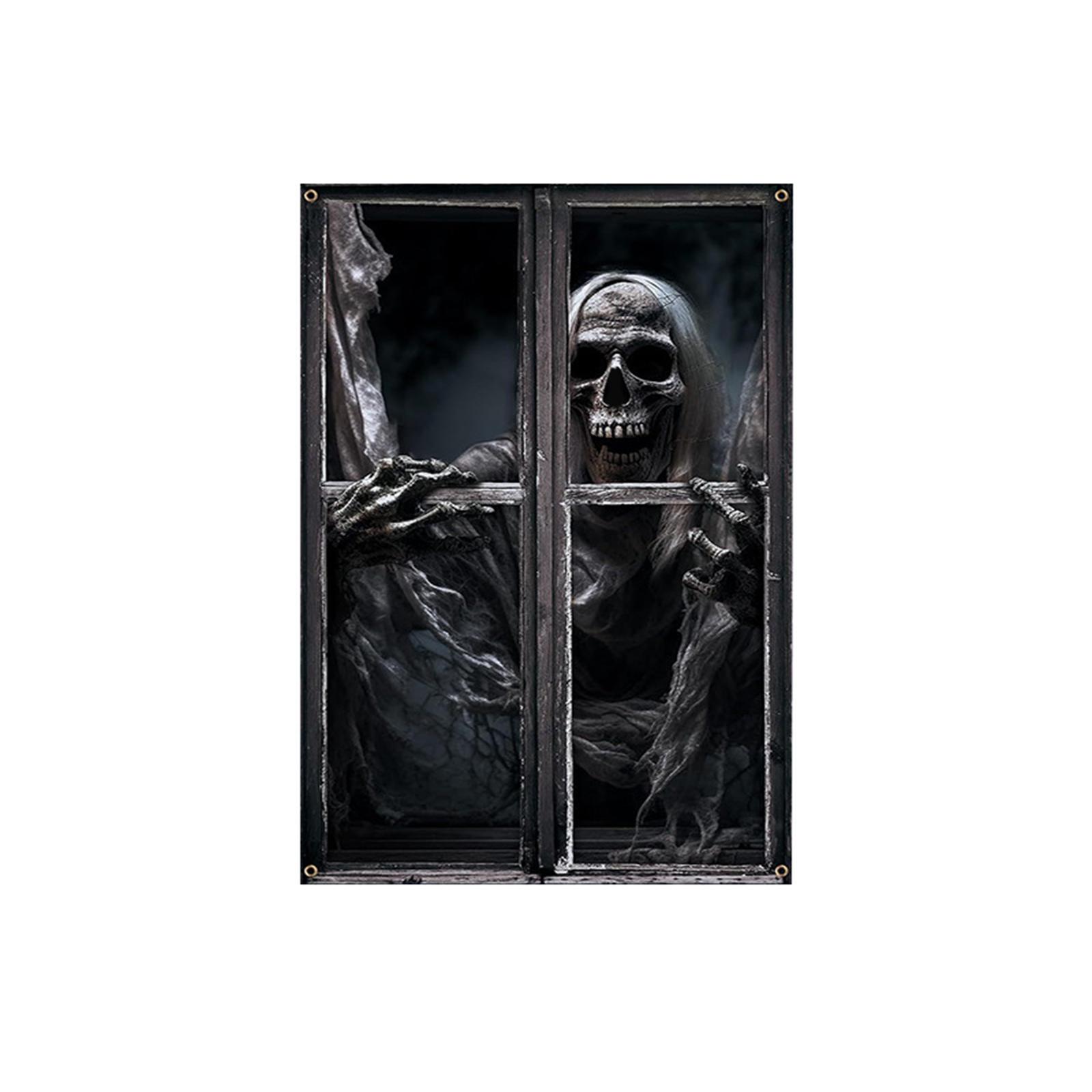 

Украшение на Хэллоуин Ужасы Хэллоуин Занавес Страшные Хэллоуин Окна Плакат Украшения Для Окна Двери, Украшения Для Хэллоуина В Помещении На Открытом Воздухе One Size