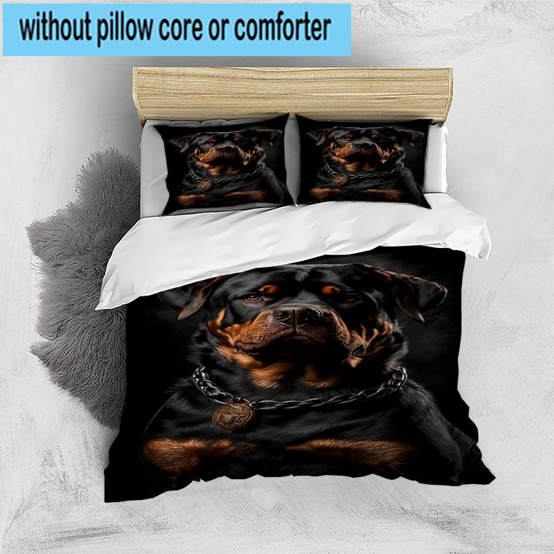 Butterflies And Bulldog Garden 3pcs Bedding,Including 1pc Duvet Cover And 2pcs Pillowcases Perfect for Christmas,Ideal for Bedroom, Dormitory
