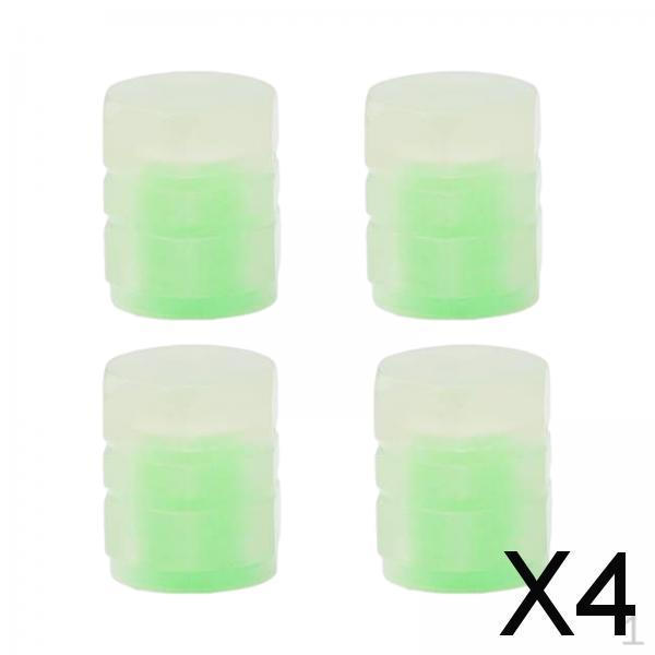 

4xSet of 4 Glowing Tire Valve Stem Cover Universal Tyre Accessories Green