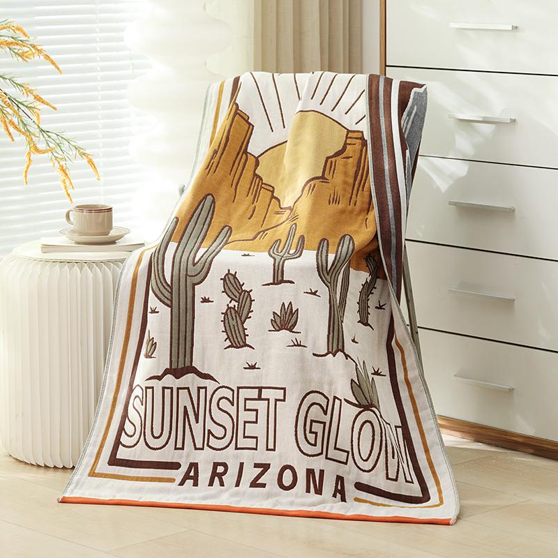 Быстросохнущее четырехслойное марлевое банное полотенце большое для взрослых утолщенное — фото 9