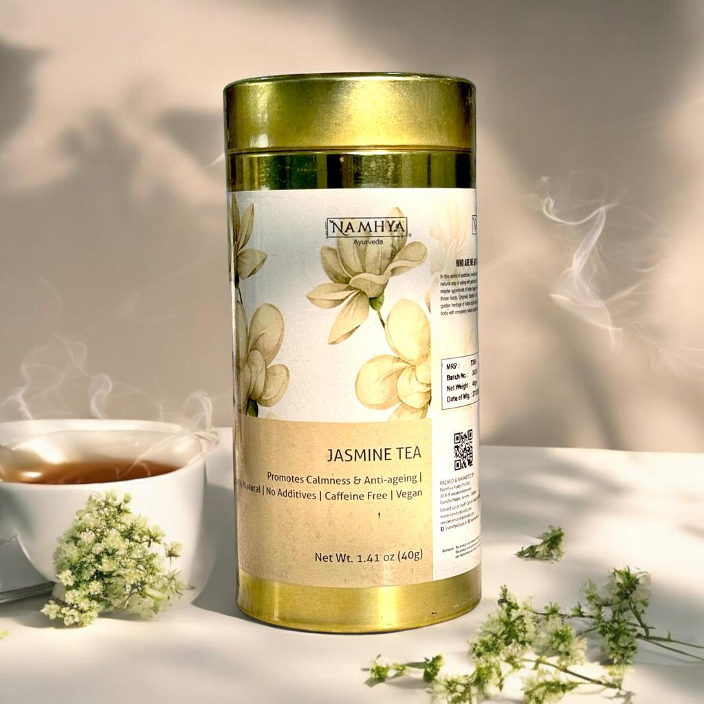 Namhya - Thé aux Herbes Jasmin - 20 Sachets de Thé (~20 Tasses) - Réduit le Stress, Améliore l'Humeur, Aide à la Digestion - [Fleurs de Jasmin] - 100% Naturel, Sans P