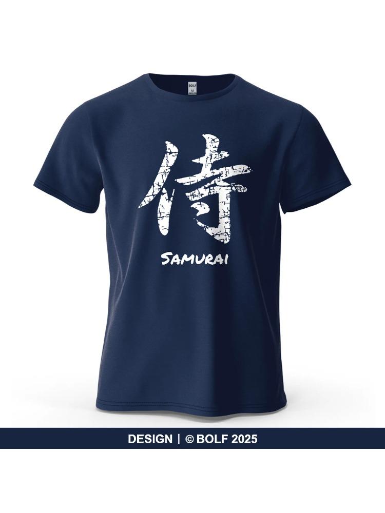 

Samurai Character Printed Mens TShirt 100 Cotton Oversized Classic Asian Aesthetics Graphic Tees for Women Tees Streetwear S