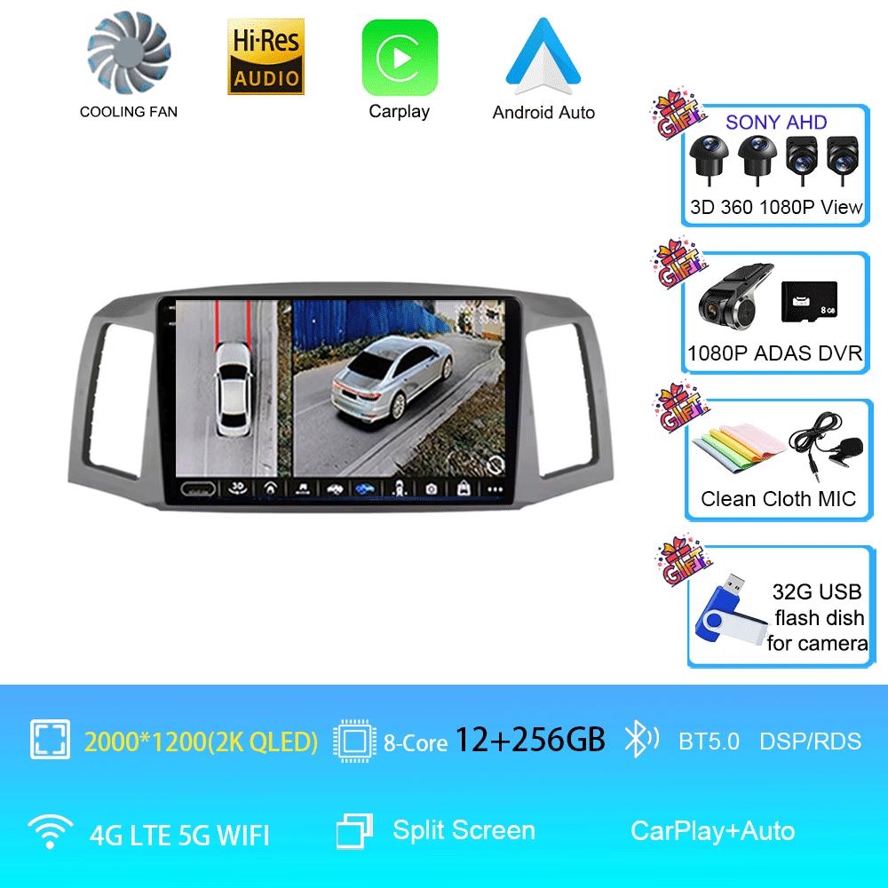 Car Radio Android 14 Carplay Auto for Jeep Grand Cherokee 2004 2005 2006 2007 Multimedia Player No 2din 2 Din GPS Navigation 4G