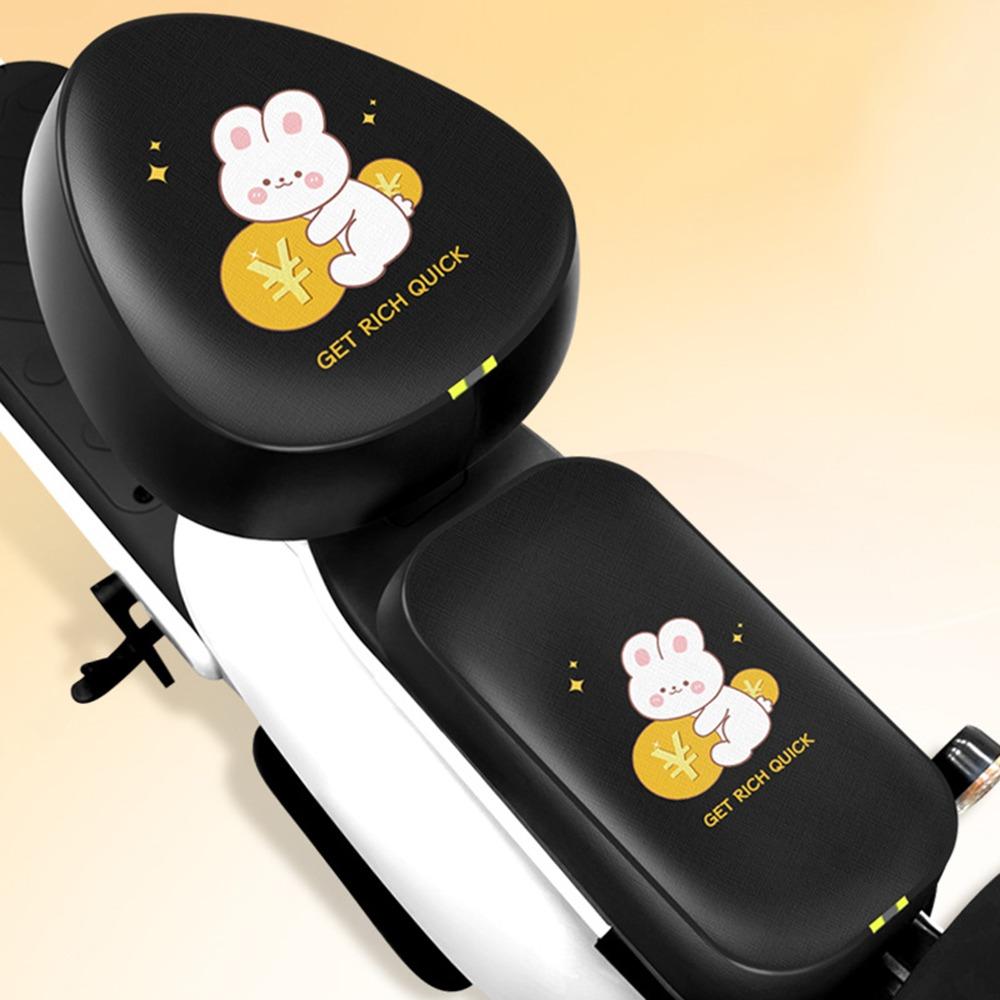 PU Electric Bicycle Seat Cover Cartoon Waterproof Motorcycle Cushion Cover Breathable Sun Protection Scooter Seat Protector