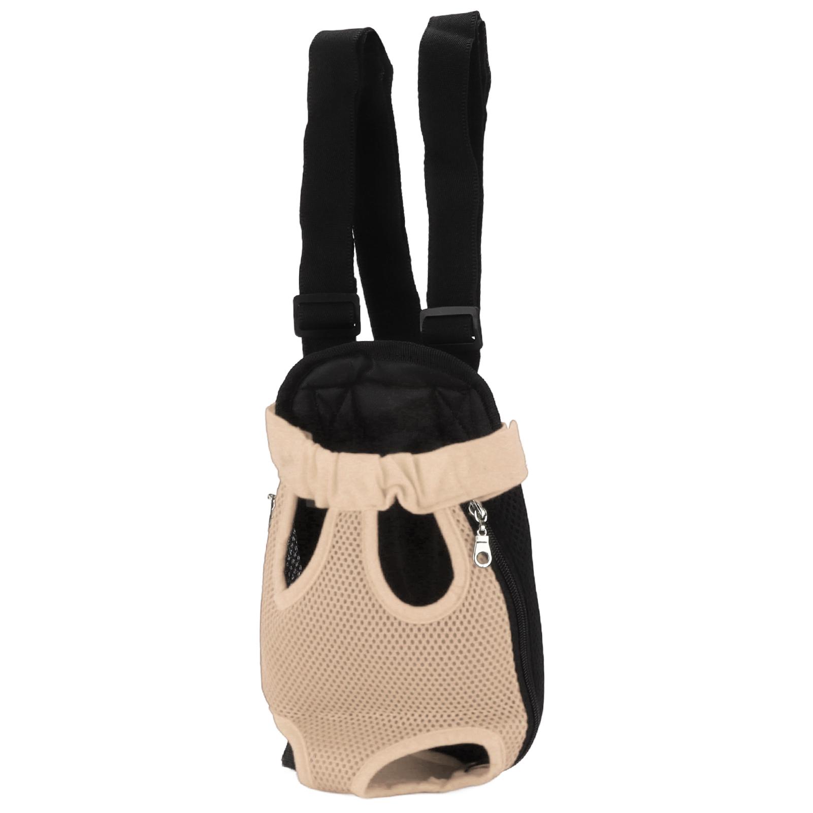 

Pet Chest Backpack Breathable Portable Pet Front Cat Dog Carrier Backpack for Hiking Travel Bike Motorcycle S бежевый