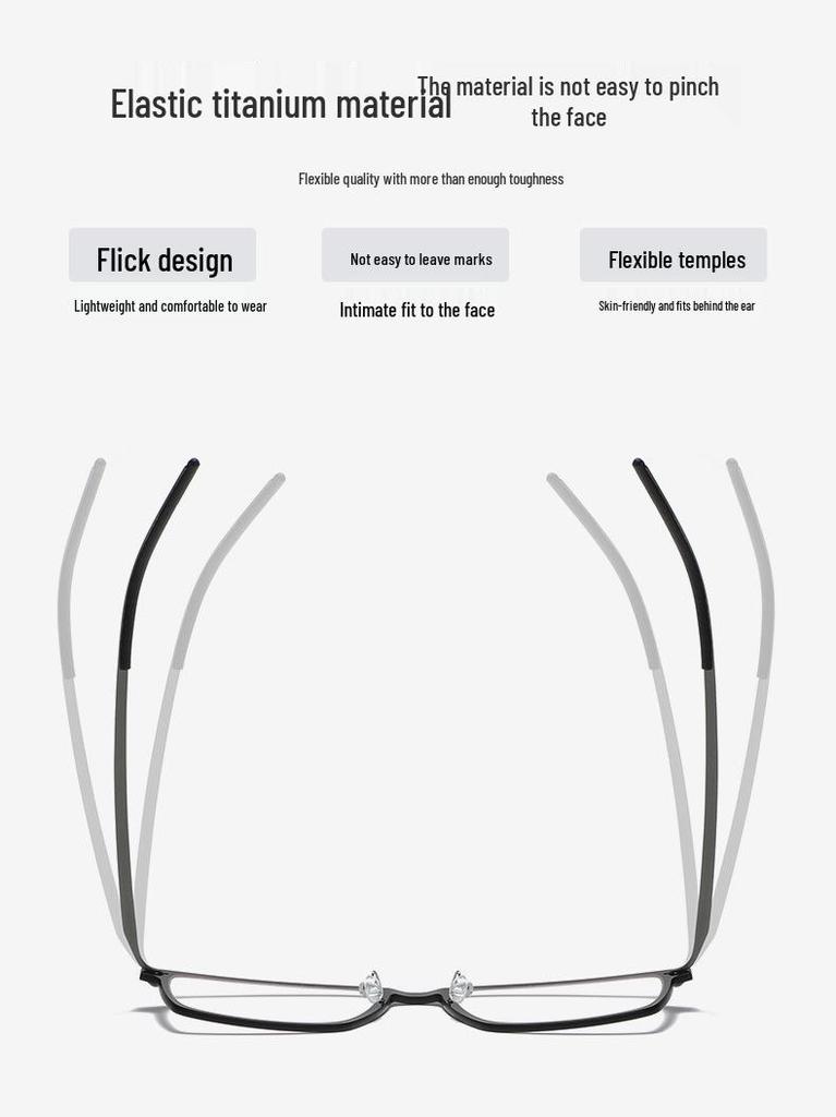 Unisex Retro Pure Titanium Screwless Glasses Frame for Myopia - Celebrity Style 6544