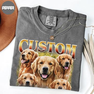 Custom Golden Retriever Collage Shirt, Vintage Dog Lover Tee
