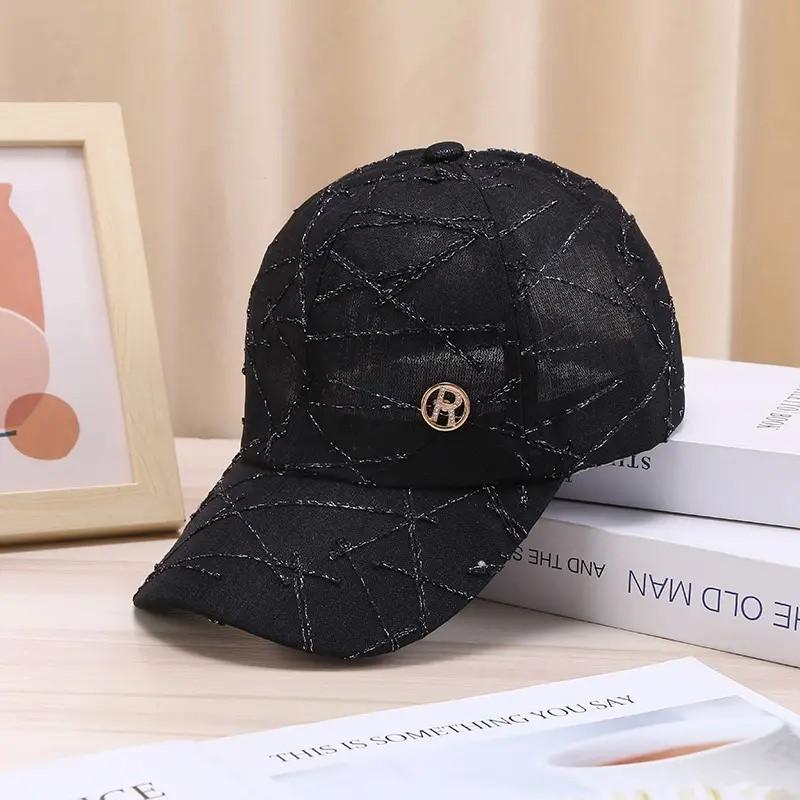 Luxurious Adjustable Cotton Baseball Cap - Lightweight, Breathable, Simple Solid Color, Stripe Craftsmanship, Perfect for Daily