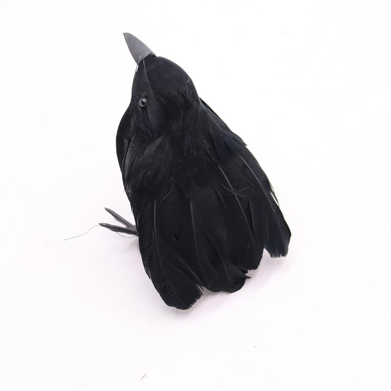 Halloween Black Crow Fakes Bird 3pcs/set Feather Animal Festival Decoration Props Party Supplies Garden Statues Sculptures Decor