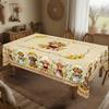 1 Piece of Summer Retro Farmhouse Pastoral Pattern Rectangular Tablecloth, Cow, Flower, Pattern Printed Round Tablecloth, Party Tablecloth, Home Table