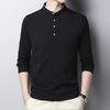 Men's Stand Collar Polo Shirt Trendy Stand Collar Polo Shirt Men Long Sleeve T-Shirt Male Soft Bottoming Undershirt