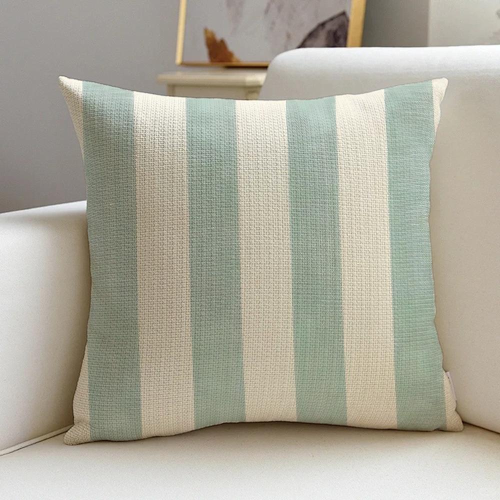 S-Stripes Cushion Cover Cushion Cover Pillowcase, Anti-Mite Invisible Zipper, Linen Sofa Cushion