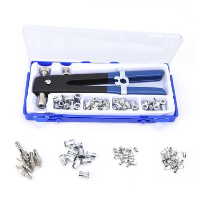 M3M8 Rivet Nuts Threaded Insert and Rivet Gun Tool Rivnut Nutsert Riveting Kit 106pcs