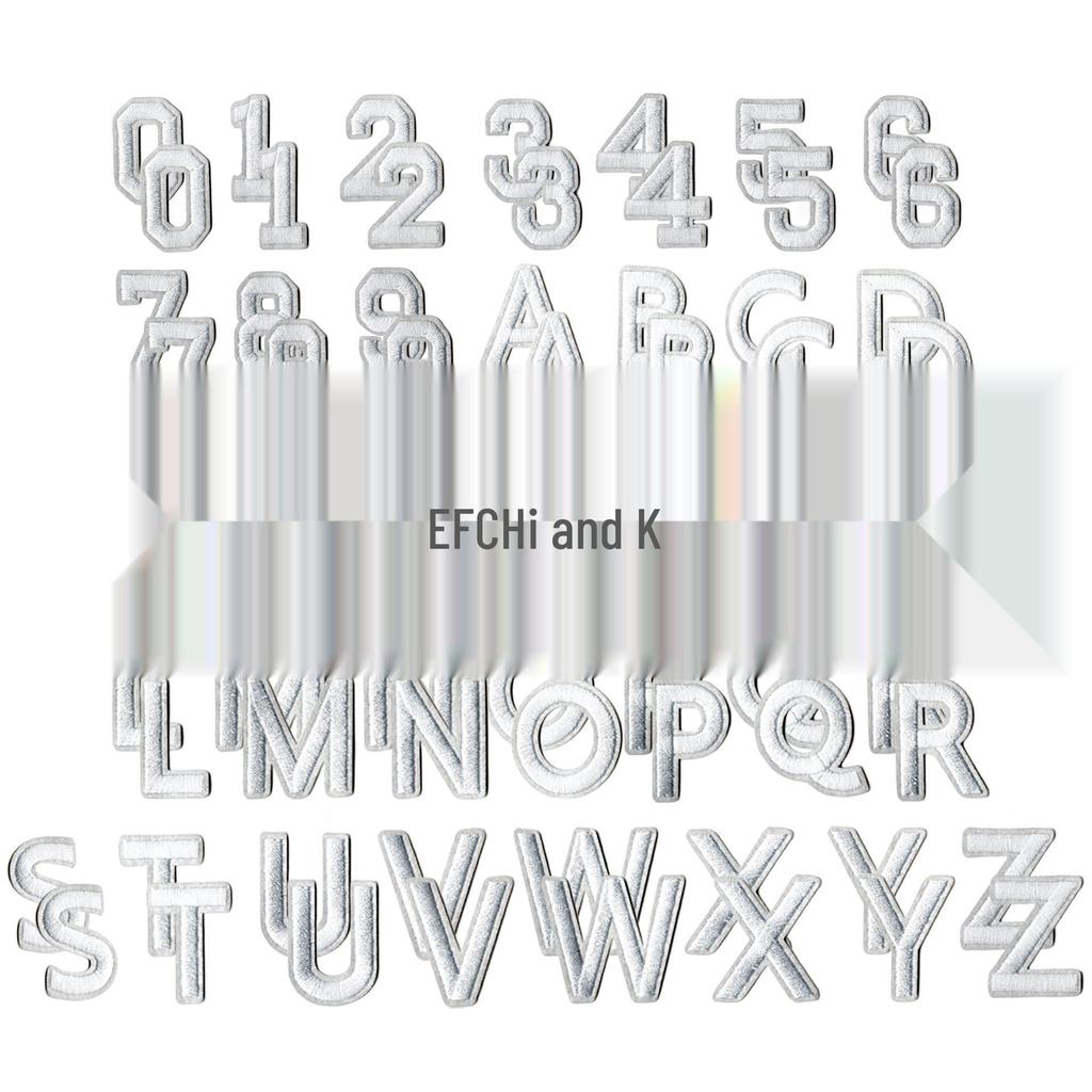 Colorful English Letter & Number Embroidery Patch Set for Clothing Decoration