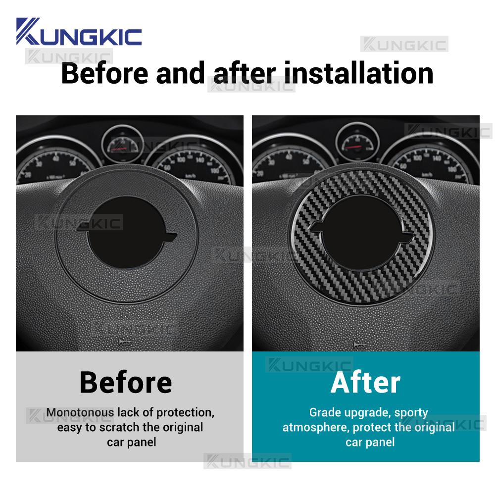 Real Soft Carbon Fiber Sticker For Opel Zafira B/Astra H MK5 2004 2005 2006 2007 2008 2009 2010 Car Steering Wheel Center Trim