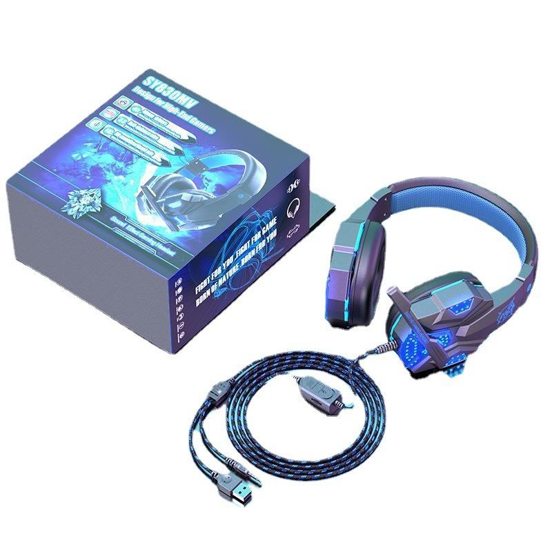 Gaming Headset MV Wired Computer Mobile Phone Headset Luminous Headset