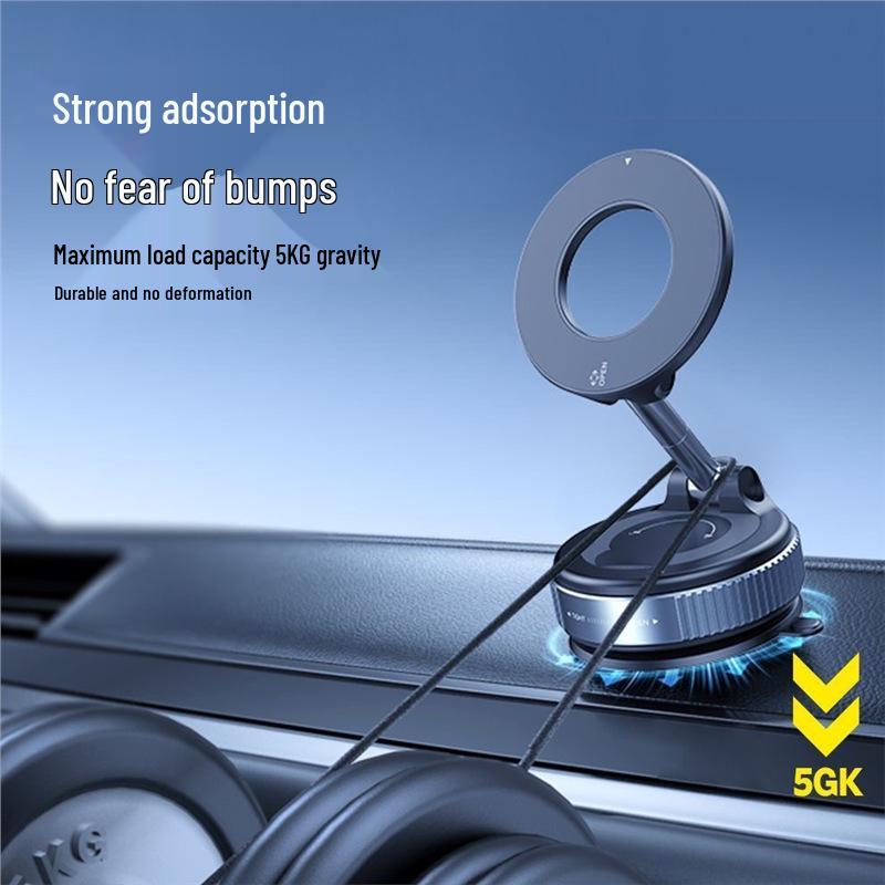 2025 Model Multifunctional Magnetic Car Phone Holder with Vacuum Suction Cup and Folding Navigation Support Bracket
