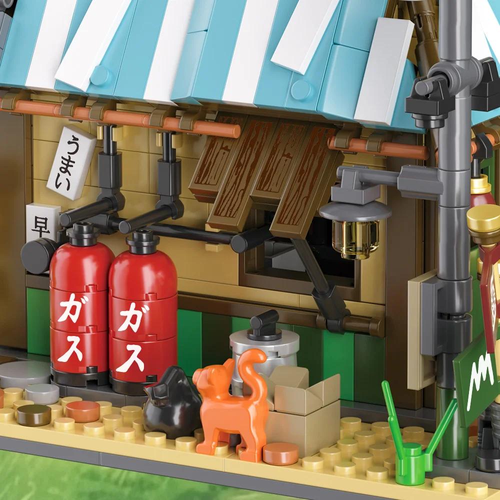 Idées techniques Restaurant japonais Street View Building Block Expert Ramen House Set Briques Jouet DIY pour enfants Cadeaux de vacances