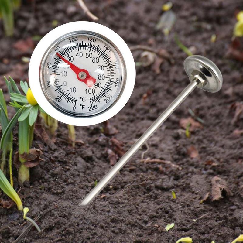New Compost Soil Tester Meter Stainless Steel Thermometer Temperature Monitor for Garden Lawn Plant Pot Tools Milk Thermometer