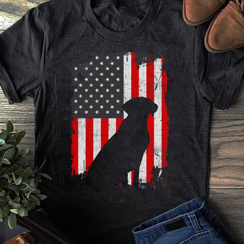 Black Lab USA Flag T-Shirt: Patriotic Dog Lover Tee