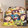 3D Digimon Adventure Angewomon Agumon Cartoon Flannel Blanket Soft Warm Blanket Throw Blanket for Bedroom Living Room Bed
