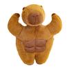 Bambola di peluche muscolosa di capibara, carina, peluche muscolosa, peluche kawaii, cartone animato, cuscino animale forte per regali per ragazzo e ragazza