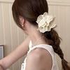 Luxurious Beige Lace Hair Scrunchie for Women - Exquisite Embroidered Minimalist Hair Tie with French Romantic Style, Soft and Breathable Fabric